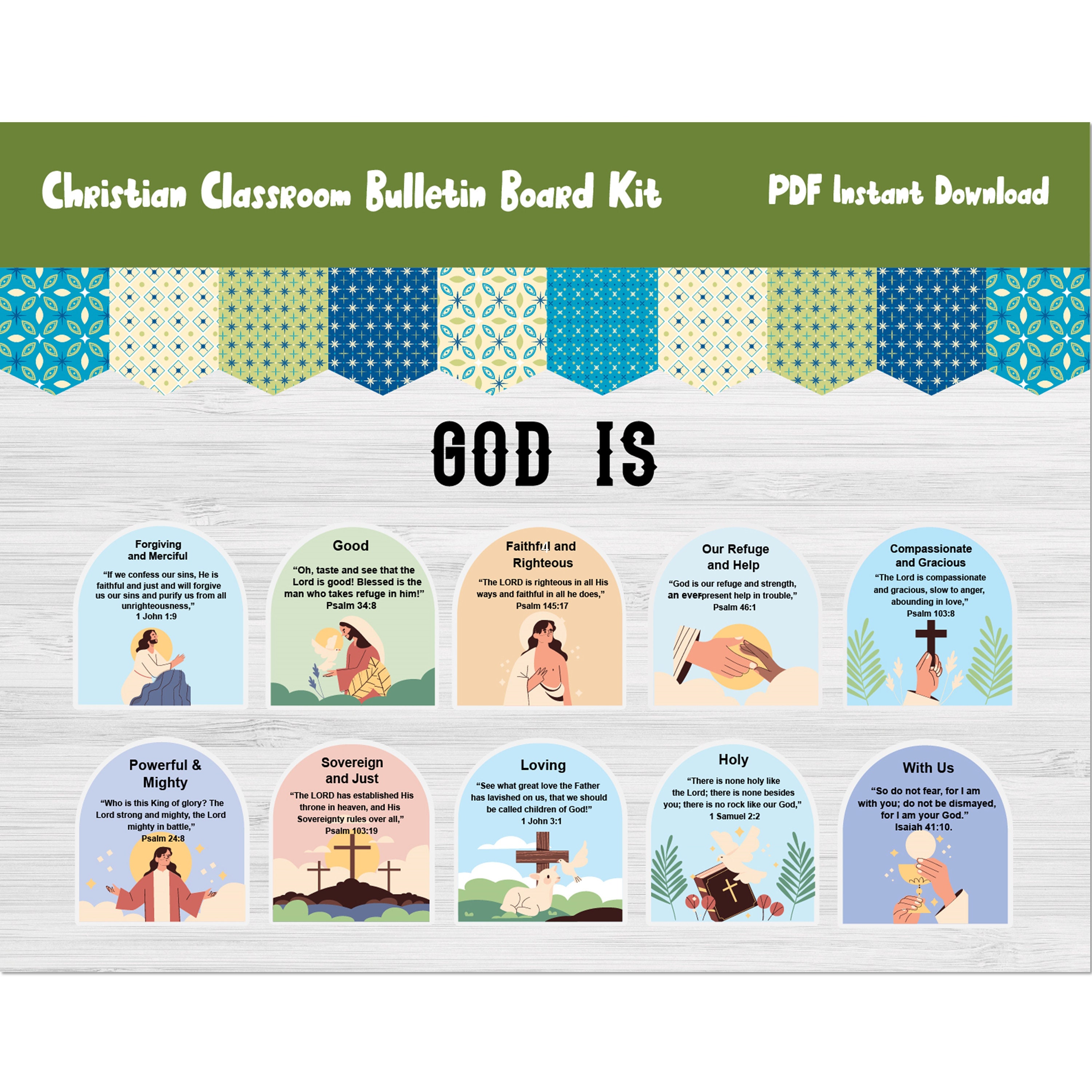 Christian Bulletin Board Kit/bible Verse/sunday School Classroom ...