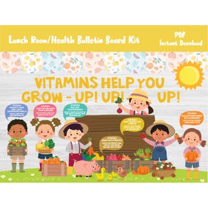 School Cafeteria Bulletin Board Kit/Lunchroom Lunch Room Wall Decor/Decoration/Nutrition/Health/Healthcare/Elementary/Kindergarten/PreK/L595