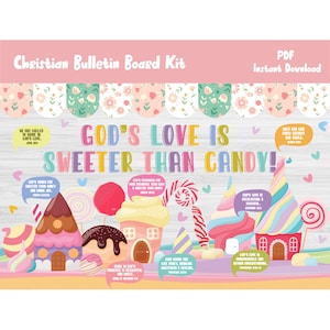 Christian Bulletin Board Kit/Sunday School Classroom Wall Door Decor/Church Decoration/Bible Verse/Elementary/Kindergarten/Jesus/God/L560