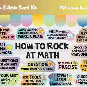 Math Bulletin Board Kit/growth Mindset/ Classroom Decor/wall Door ...
