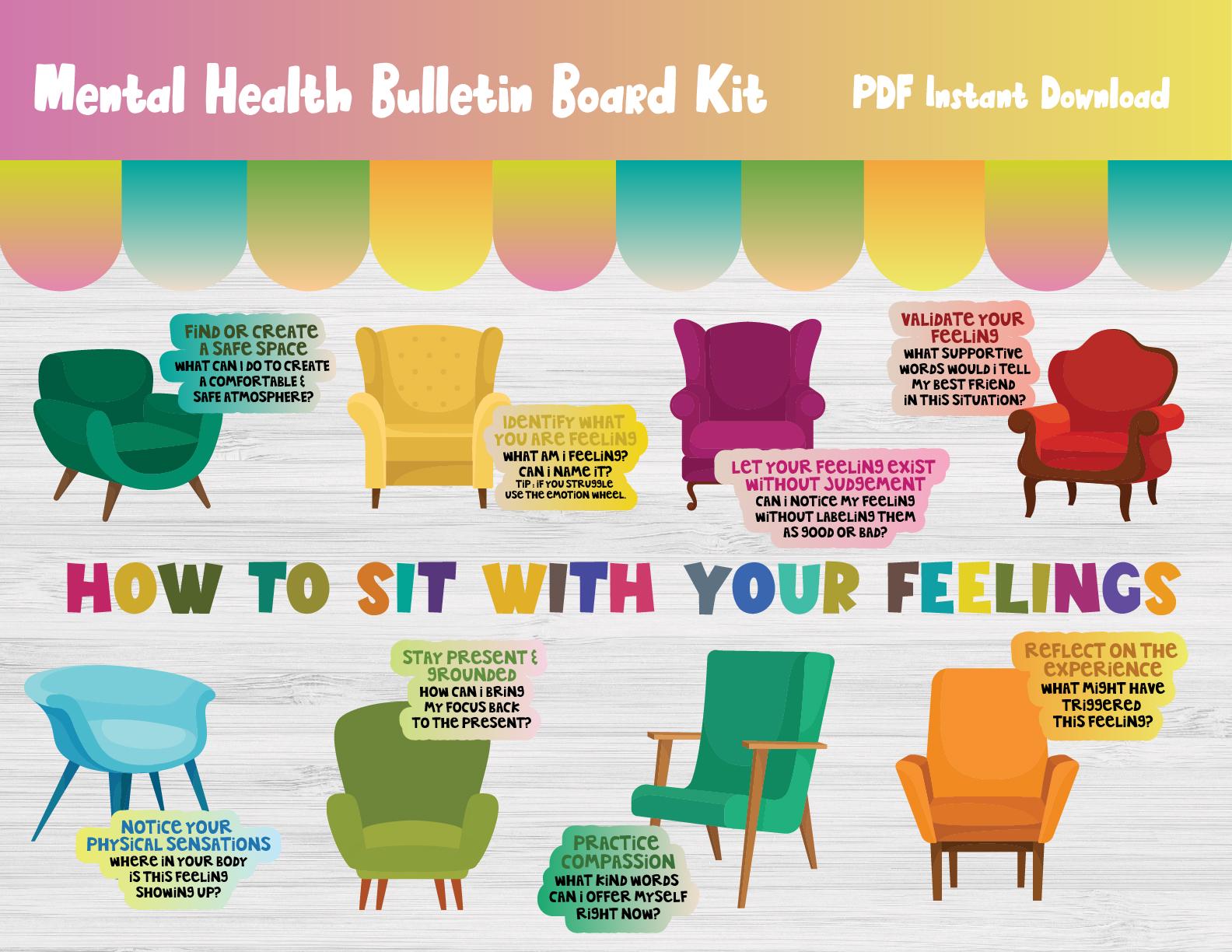 Mental Health Awareness Bulletin Board Kit/school Counselor Wall Decor ...