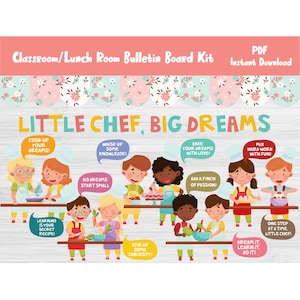 Lunchroom Lunch Room Bulletin Board Kit/Welcome Back To School/Classroom Decor/Cafeteria/Kindergarten/Preschool/Elementary Printable/L589