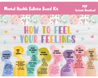 Mental Health Bulletin Board Kit/School Counselor/Social Worker/Counseling/Classroom Wall Door Decor/Self Care/Self Love/Printable/L537