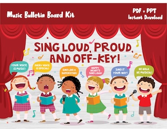 Music Back To School Bulletin Board Kit/Singing Classroom Wall Decor/Preschool/Kindergarten/Elementary Primary Printable/Decoration/L615