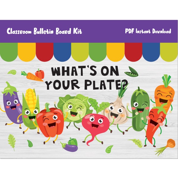 Kit para tablón de anuncios de la cafetería escolar/Comedor/Decoración de pared para aula de preescolar/Decoración/Jardín de infancia/Primaria (imprimible)/L53