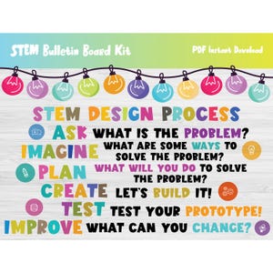 STEM Bulletin Board Kit/Engineering Classroom/Wall Decor/Door Display/Tech Technology/Computer Lab/Elementary/Primary School/Printable/L371