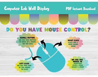 Computer Room Lab Rule Bulletin Board Kit/Computer Science Classroom Decor/Tech Technology Printable/Elementary Primary School Printable/374