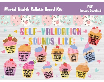 Mental Health Bulletin Board Kit/School Counselor/Counseling/Social Worker/Classroom Wall Door Decor/Motivational Printable/Decoration/L533