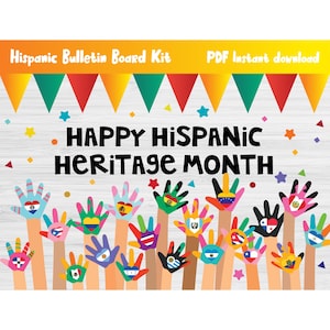 Hispanic Heritage Month Bulletin Board Kit/Latinx Multicultural Classroom Wall Decor/Kindergarten/Elementary/Middle High School Hallway/L293