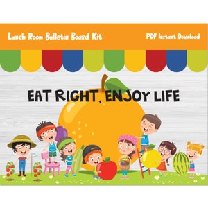 Lunch Room Bulletin Board Kit/Set/School Cafeteria Wall Decor/Kindergarten/Preschool/PreK Classroom Printable/Health Board Display/L158