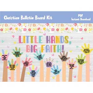 Christian Bulletin Board Kit/Sunday School Classroom Wall Door Decor/Church Decoration/Bible Verse/Elementary/Kindergarten/Jesus/God/L559