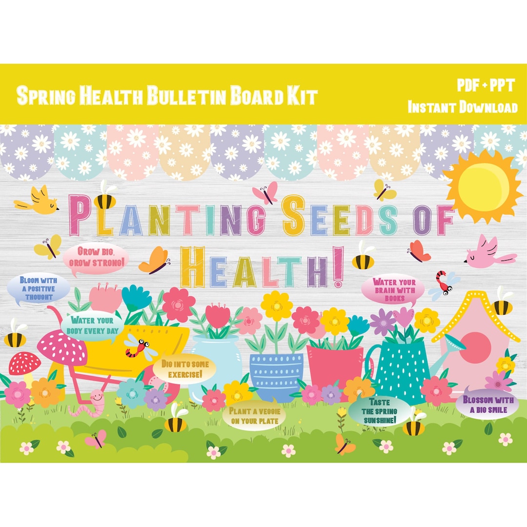 Spring School Clinic Nurse Bulletin Board Kit/health Office/march April ...