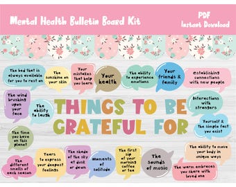Mental Health Bulletin Board Kit/Motivational/School Counselor/Counseling/Classroom Wall Door Decor/Social Worker Printable/Decoration/L530