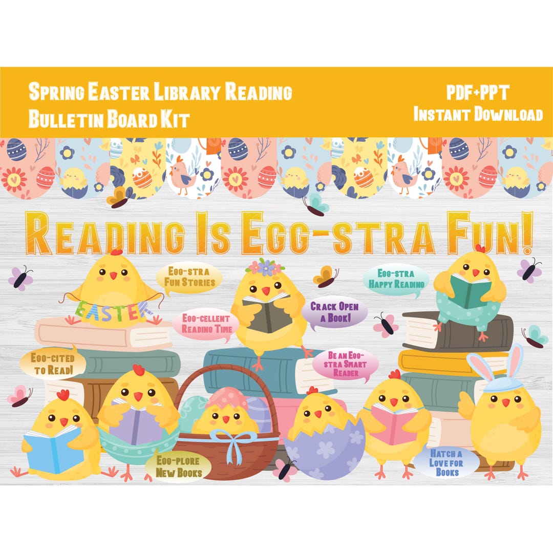 Easter Library Reading Corner Bulletin Board Kit/april Spring Classroom ...