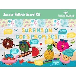 Summer VBS Church Bulletin Board Kit/June/Christian/Sunday School Classroom Decor/Daycare/Preschool/Kindergarten/Elementary Printable/L564