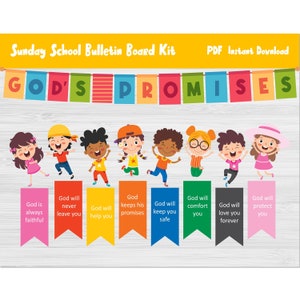 Kit de babillard des promesses de Dieu chrétien/verset de la Bible/école du dimanche classe imprimable/décoration murale/impression/décoration d&#39;église/maternelle/86