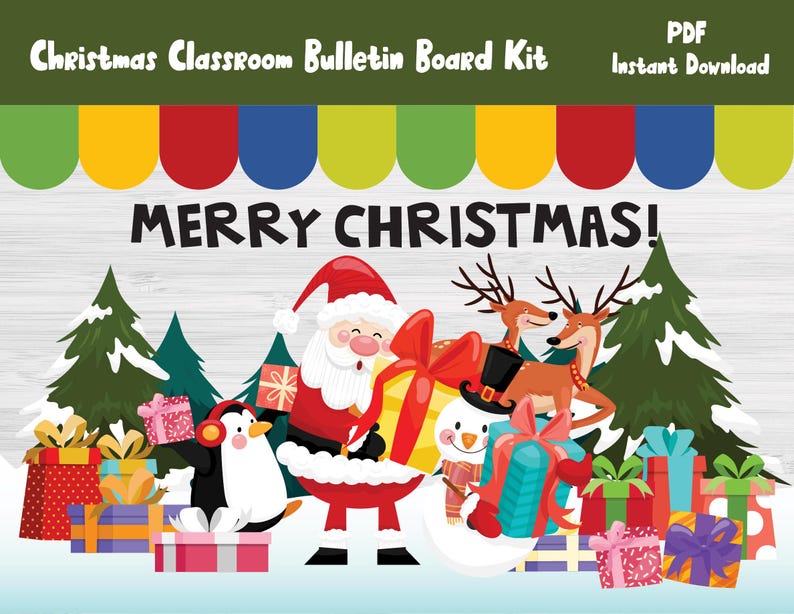 Christmas Bulletin Board Kit/winter/december Kindergarten Preschool
