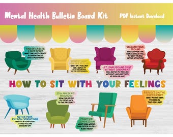 Prikbordkit geestelijke gezondheid/schoolbegeleider muurdecoratie/counseling/psychologie/therapie/kalmerend/rustig hoekje/counsellor/390