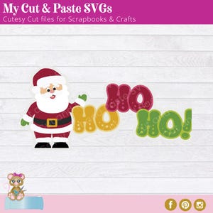 Christmas SVG, Santa Ho Ho Ho Title, Santa Claus Photos, Party, Paper Piecing for layouts, scrapbooking, Christmas Eve, cookies and milk