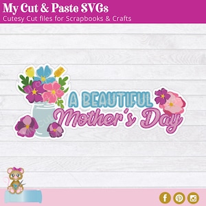 Titre de scrapbooking fête des mères SVG, une belle fête des mères Scrapbooking découpée, rattachement de papier en couches, se souvenir de maman, fête des mamans