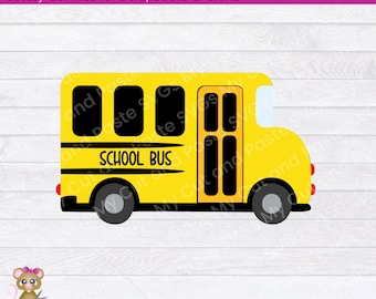 Autobús escolar troquelado SVG, paper piecing en capas (descarga digital)