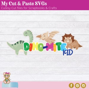 Dinosaur Scrapbook Title SVG, Scrapbooking Embellishment, Layered Paper Piecing pattern, kid's scrapbook layouts, Dinosaurs die cut