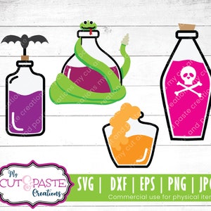 Potions SVG - Potion Bottles SVG - Halloween SVG - Potion Bottles bundle - Bottles Svg - Halloween Scrapbooking - Halloween Cut Files