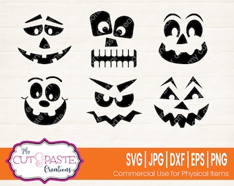 Pumpkin Face SVG Bundle – Halloween Jack O Lantern Designs (Digital Download)