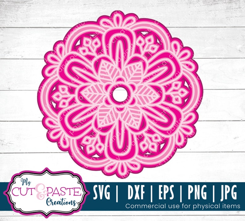 3d Mandala Svg Layered Mandala Svg 3d Svg Mandala Cut File Etsy