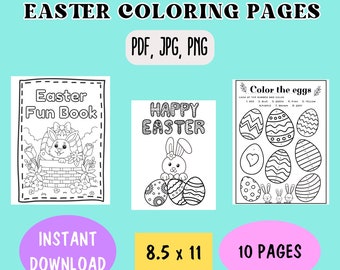 Ostern Malvorlagen für Kinder | Arbeitsheft zum Ausdrucken (Digitaler Download)