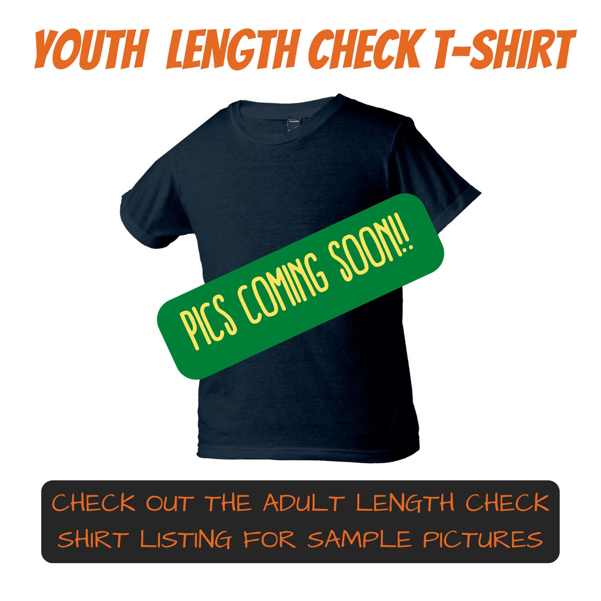 Youth Length Check T-shirt, Customizable Colors - Etsy