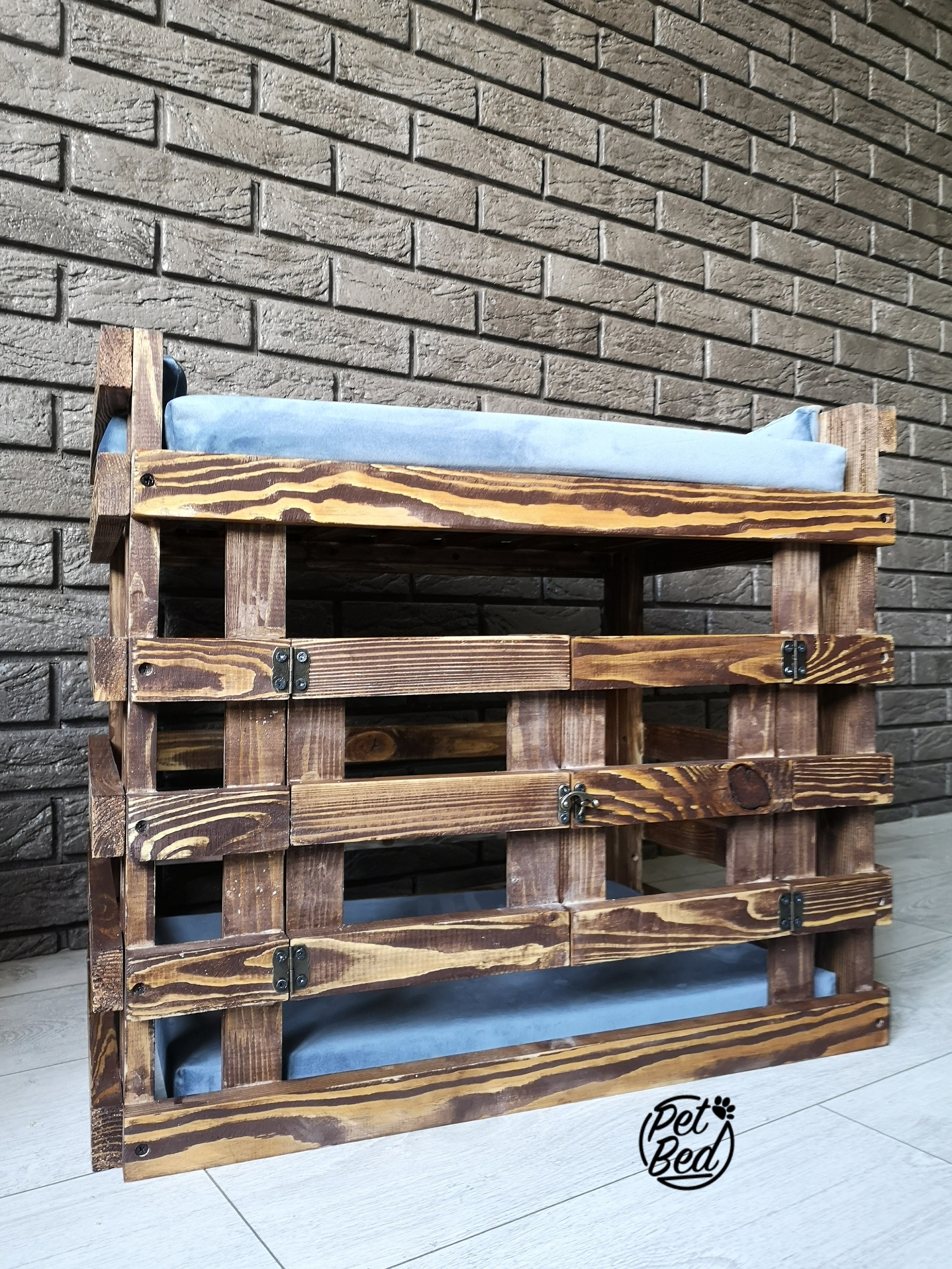 Doubledecker dog bed Dog Bunk Bed Indoor pet house Wood Etsy