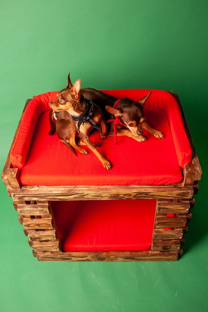 Doubledecker pet bed wooden dog house dog house with Etsy