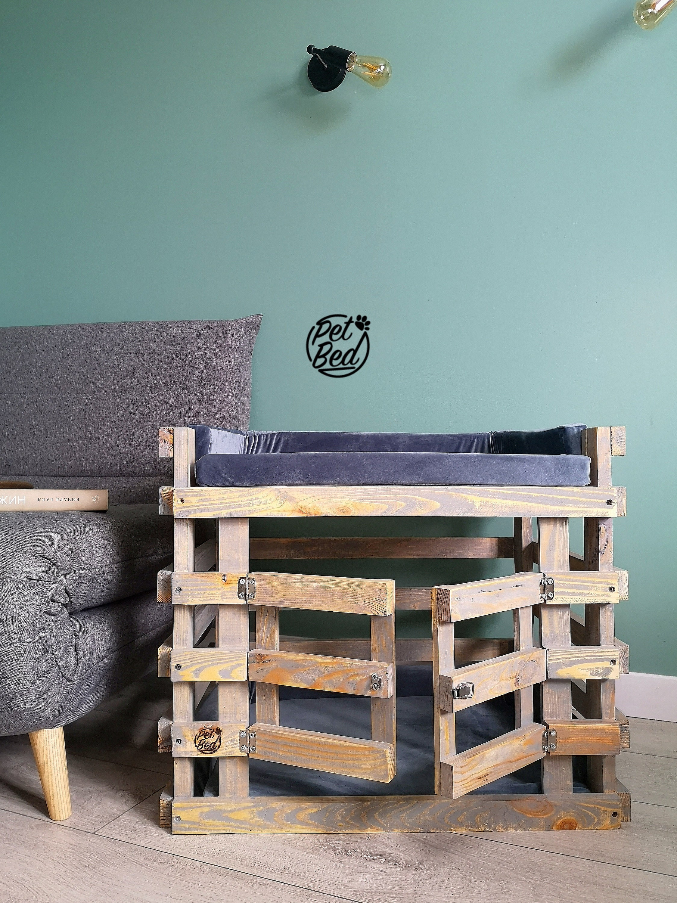 Indoor Dog House Double Decker Pet Bed Wood Dog Bed Frame Etsy