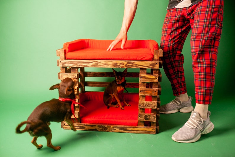 Doubledecker pet bed wooden dog house dog house with Etsy