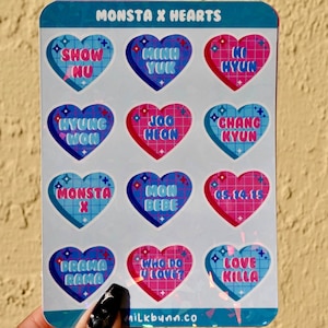 Monsta X Hearts Sticker Sheet