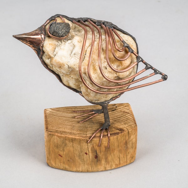 Bird, stone and wood decorations, sculpture, handicraft, design, handmade, unique, unikat, rzeźba,  rękodzieło, dekoracja, "Ptak"