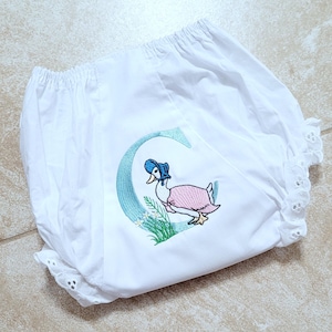 Bunny Bloomers Easter White Eyelet Bloomers Diaper Cover Personalized Baby Monogrammed Bloomers Diaper Cover Baby Gift Personalized Bloomers