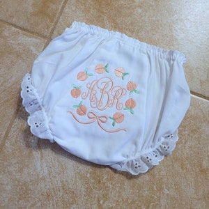 Monogrammed Bloomers White Eyelet Bloomers Summer Diaper Cover Personalized Baby Bloomers  Diaper Cover Baby Gift Little Girl Bloomers