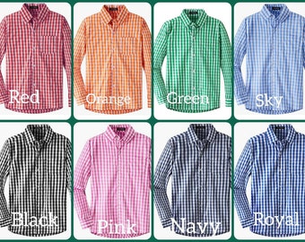Monogrammed Gingham Shirt: Custom Cotton Oxford Button Down