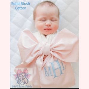 Monogrammed Baby Sash Newborn Bow Sash Silk Newborn Embroidered Sash Baby Shower Gift Photo Baby Sash Maternity Crib Bow Swaddle Sash Prop