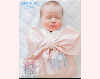 Monogrammed Baby Sash Newborn Bow Sash Silk Newborn Embroidered Sash Baby Shower Gift Photo Baby Sash Maternity Crib Bow Swaddle Sash Prop