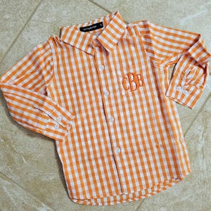 Monogrammed Gingham Shirt: Custom Cotton Oxford Button Down image 4