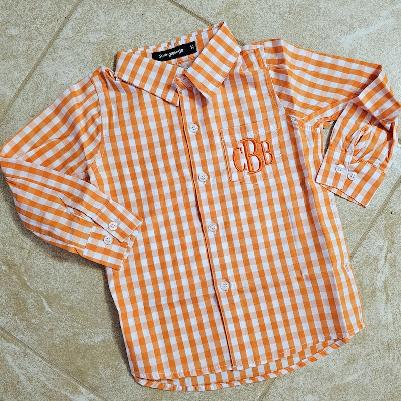 Monogrammed Gingham Shirt: Custom Cotton Oxford Button Down image 4