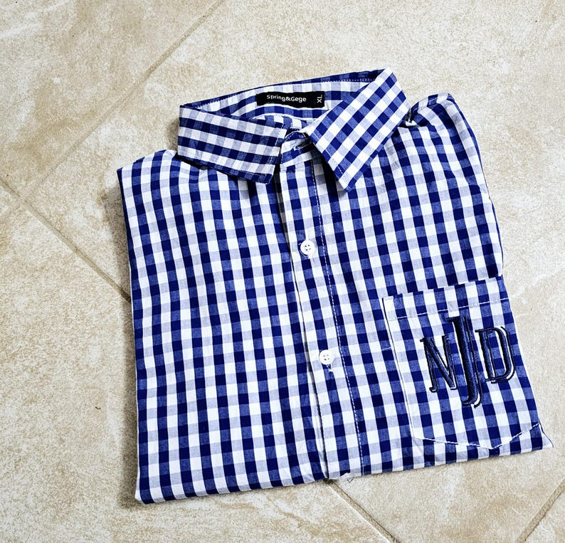 Monogrammed Gingham Shirt: Custom Cotton Oxford Button Down image 12