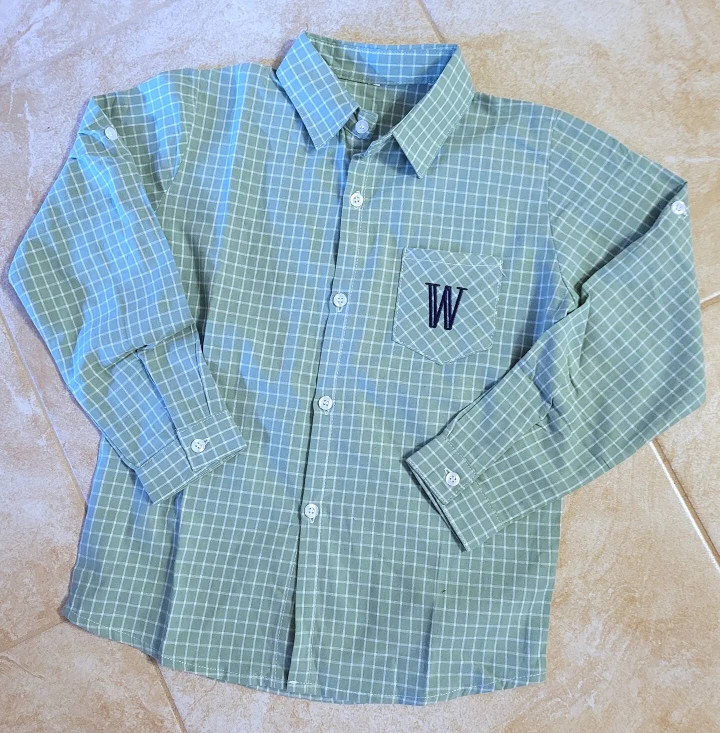 Boys Shirt Monogrammed Shirt Stripe Button Down Shirt Long Boys Shirt Monogrammed Shirt Stripe Button Down Shirt Long
