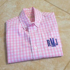 Monogrammed Gingham Shirt: Custom Cotton Oxford Button Down image 11