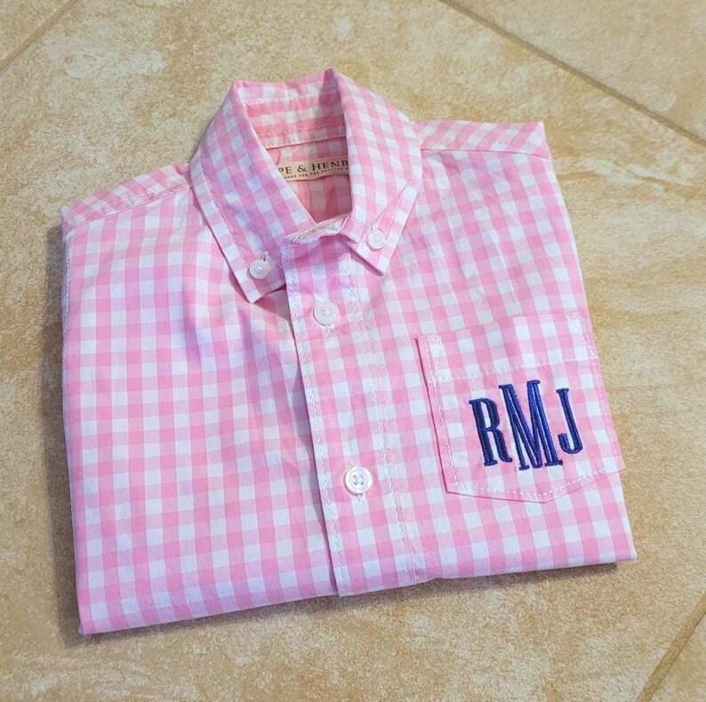 Monogrammed Gingham Shirt: Custom Cotton Oxford Button Down image 11