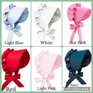 Monogrammed Bonnet Button Bow Bonnet Baby Hat Covering Bow Personalized Bonnet Custom Girls Bonnet Gift Baby Shower Birthday Bonnet