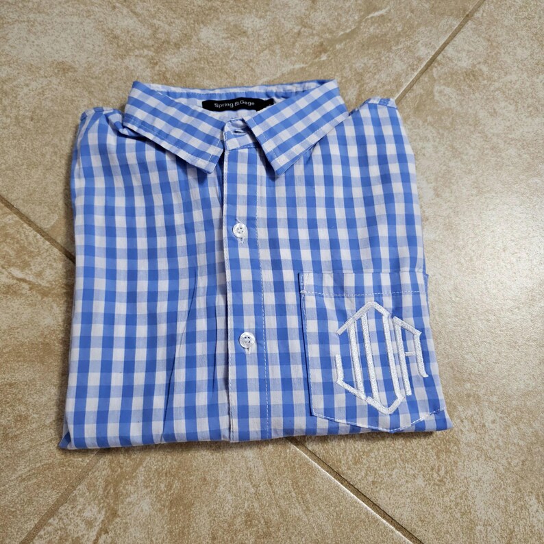 Monogrammed Gingham Shirt: Custom Cotton Oxford Button Down image 10